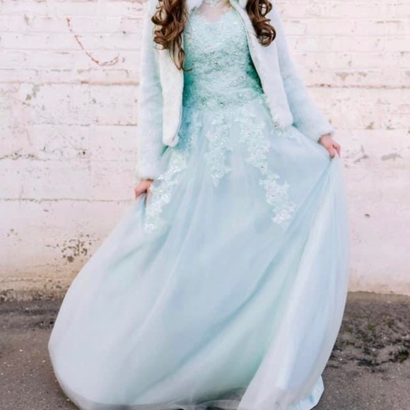 Quinceanera Ball Gown Evening Prom Dress Lace Appliques - Picture 9 of 9